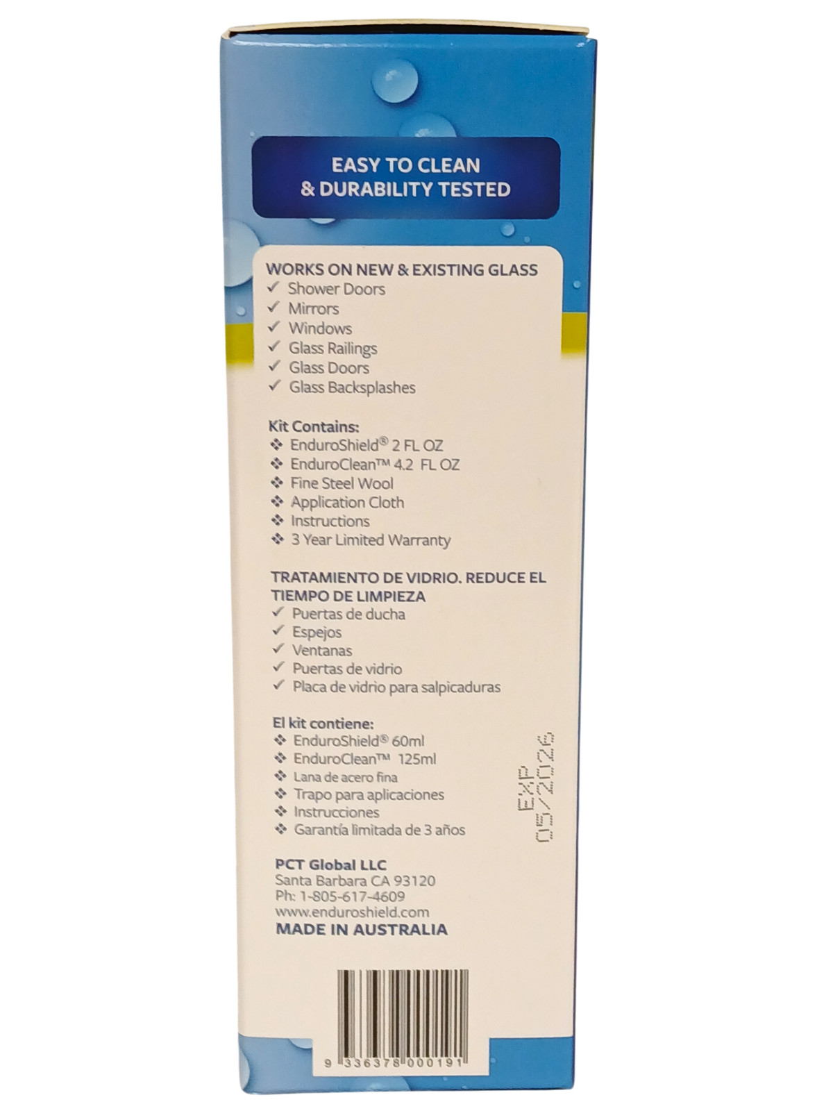 NEW Enduro Shield Home Glass Treatment Kit for Showers & More -Lasts 3 Years