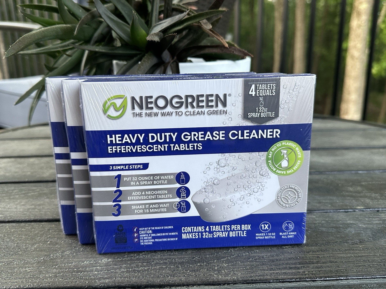 3x Neogreen Heavy Duty Grease Cleaner Spray Bottle Tablets 12 Tablets Total
