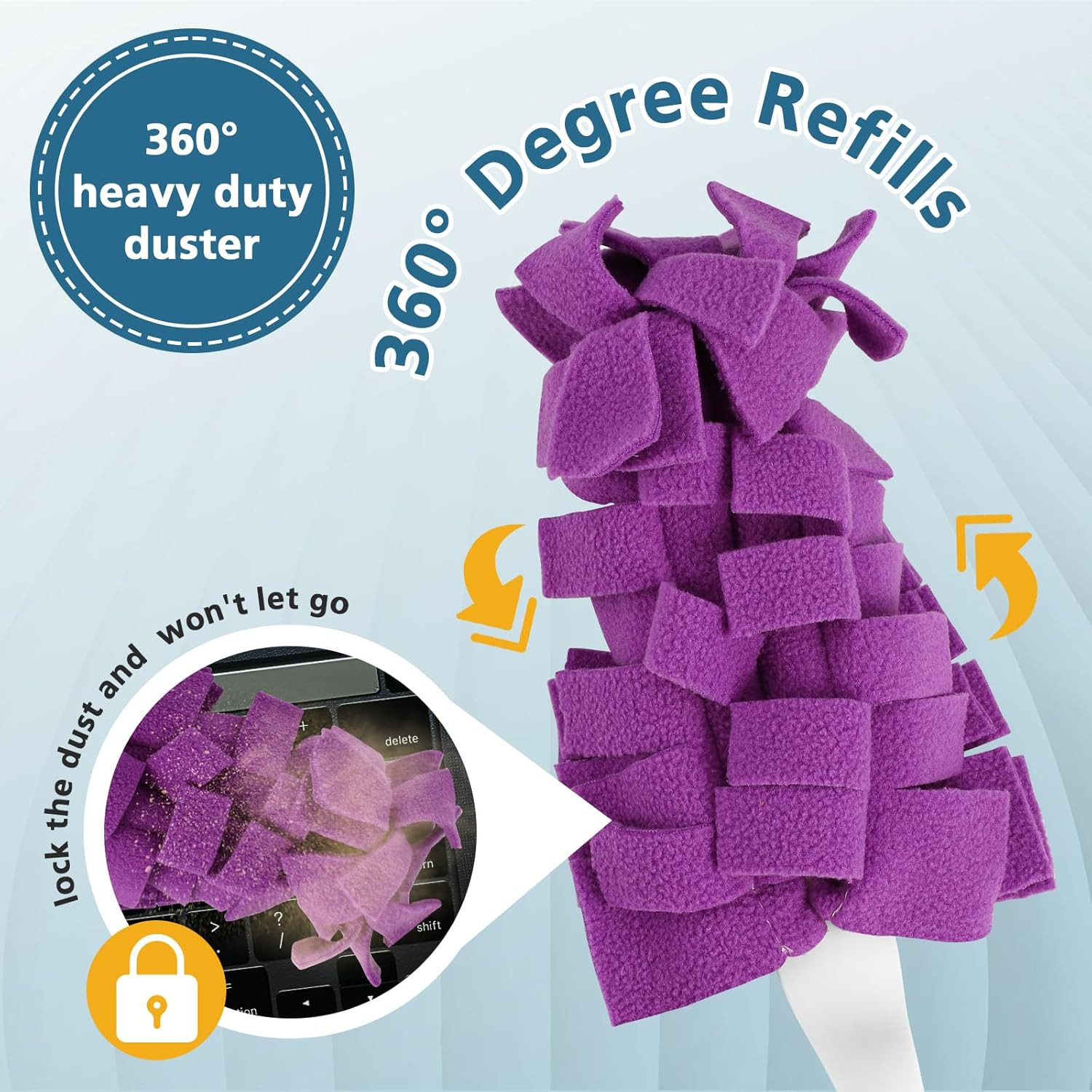 360° Fleece Duster Refills for Swiffer, Washable Refills Reusable Duster Refills