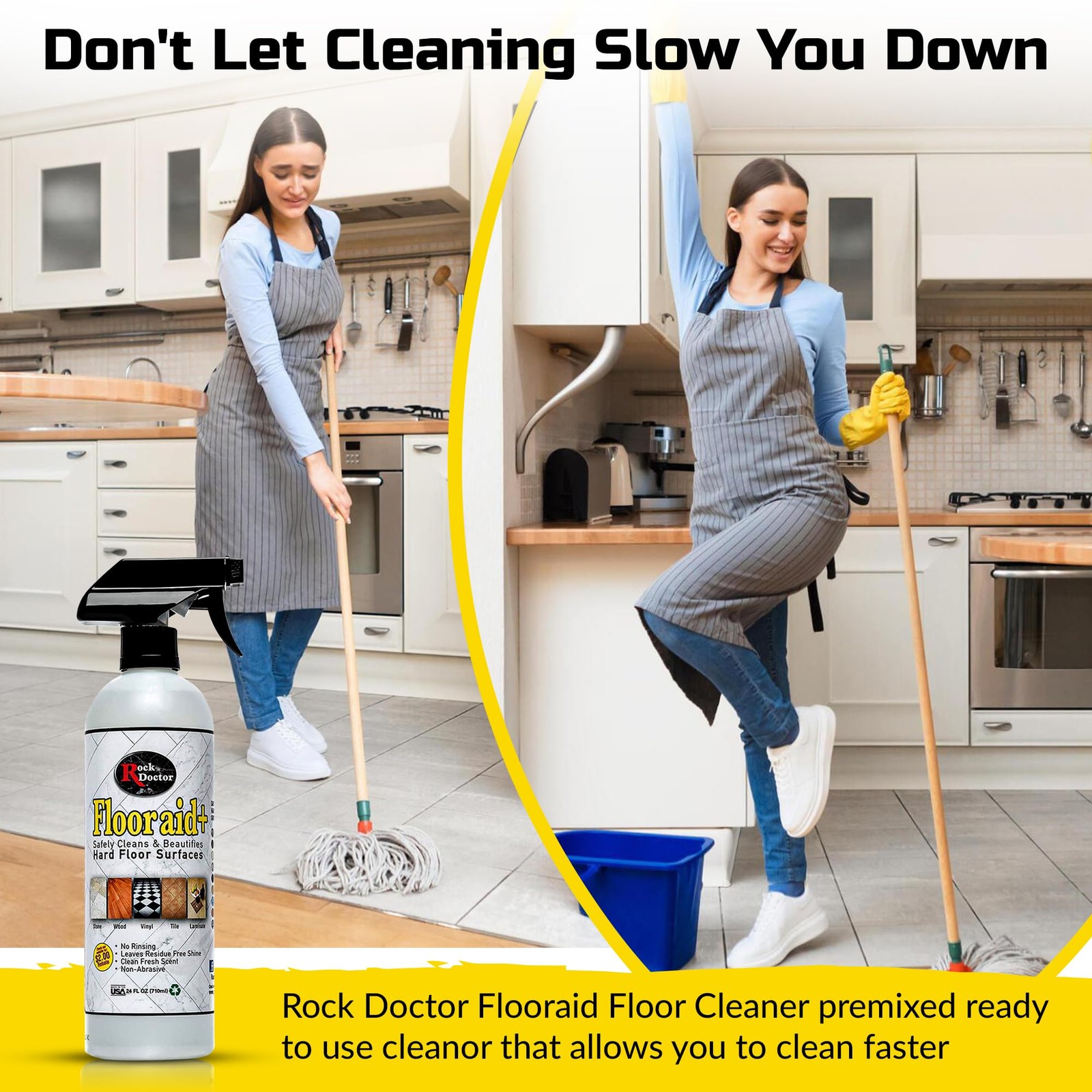 Flooraid+ Hard Floor Cleaner, Multi-Surface Formula for Tile, Stone, Laminate…