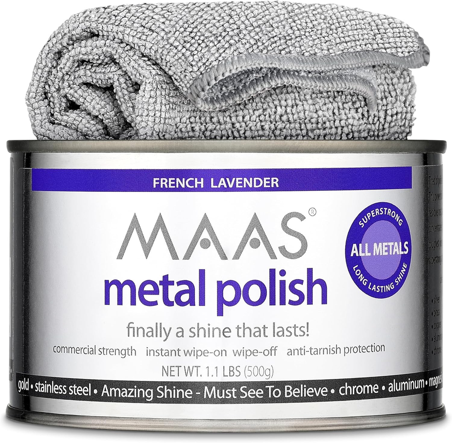 Metal Polish 1.1Lb Can plus Free Cloth, Universal Metal Cleaner for All Metal…