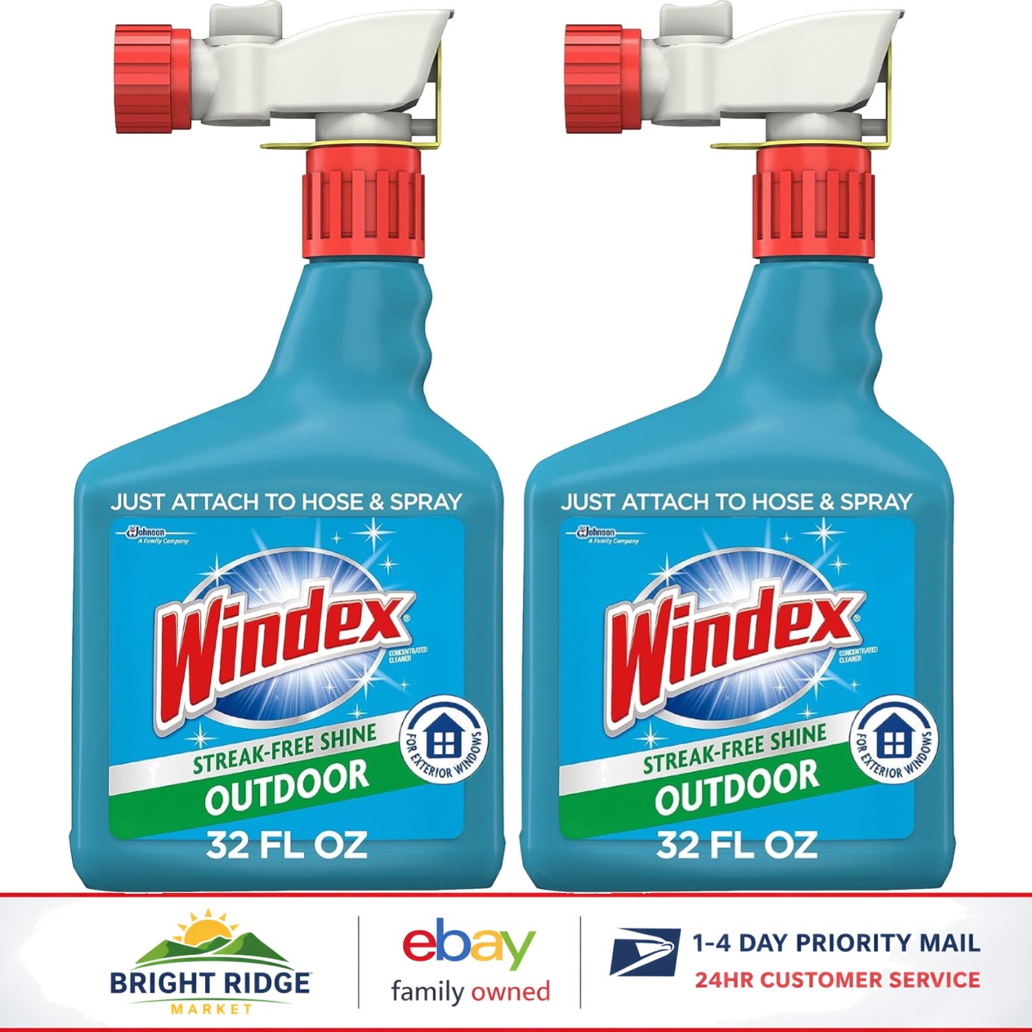 Hose-Compatible Cleaner for Outdoor Windows, Glass, and Painted Surfaces