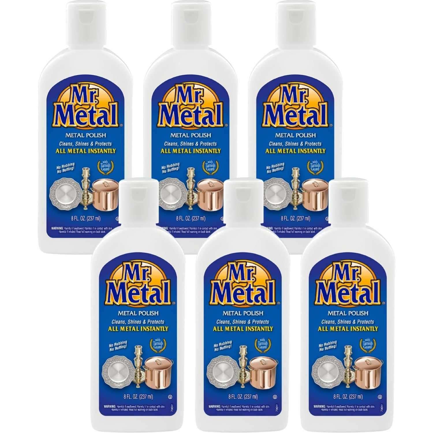 Mr Metal Metal Polish Liquid Cleaner Tarnish Remover 8 Oz 6 Pack