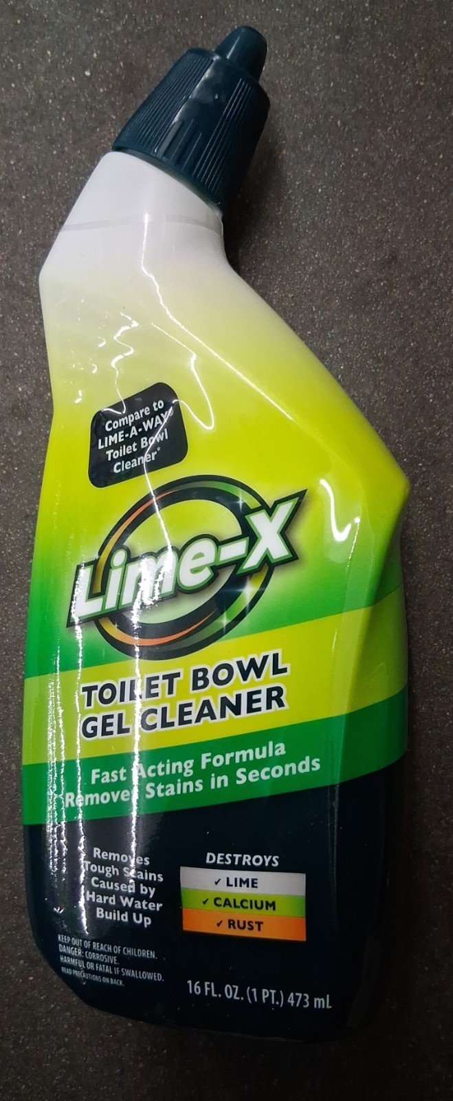 Lime-X Toilet Bowl Cleaner Gel Fast Acting Removes Lime Calcium Rust 16 fl oz