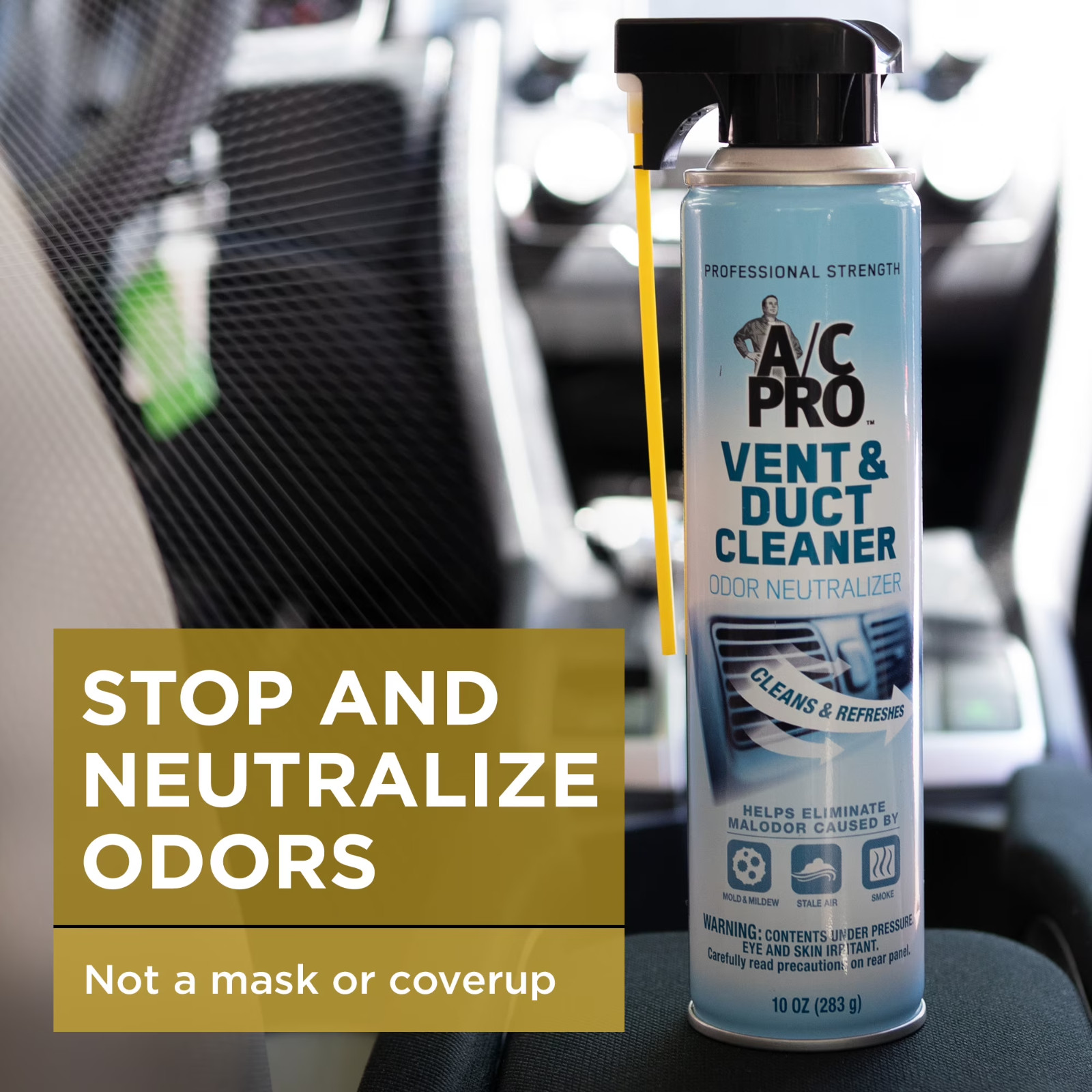 A/C Pro Vent & Duct Cleaner Odor Neutralizer for Automotive HVAC Systems, 10 oz