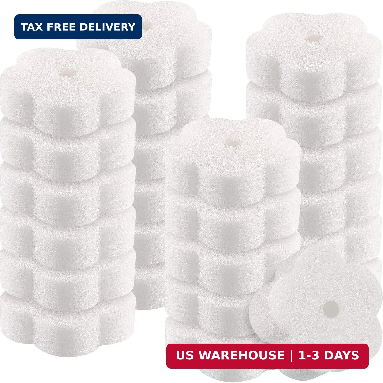 24 Pieces Sponge for Hot Tub Accessories, Flower Oil Scum Absorber for Swimming