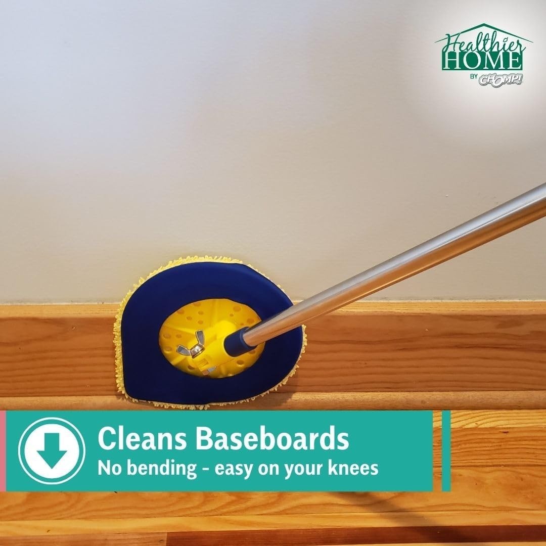 Effortless Cleaning with CHOMP Extendable Wall Washer – Reusable Microfiber Pad