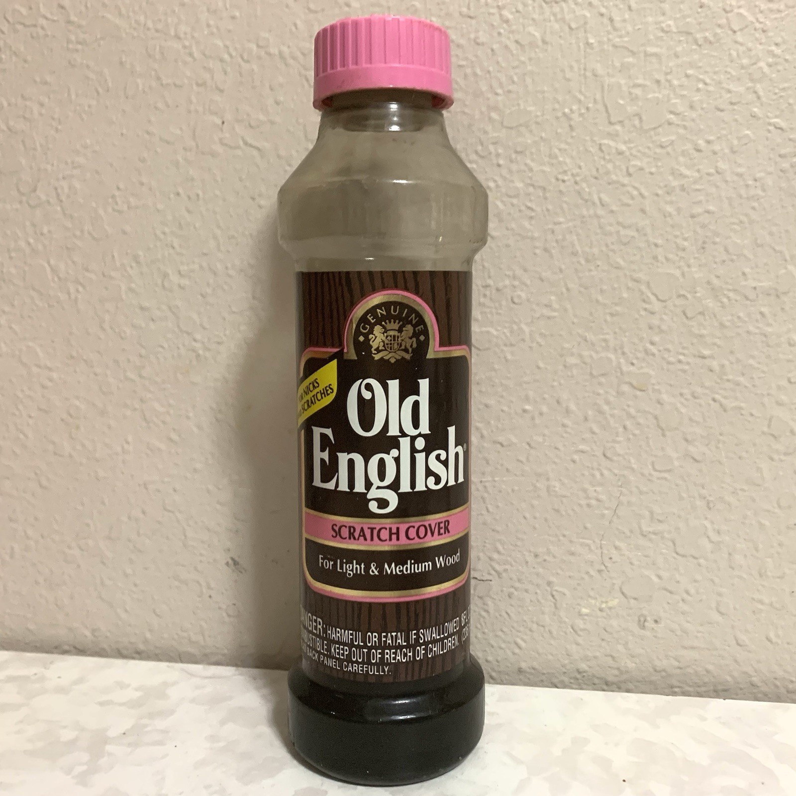 Old English Furniture Polish Scratch Cover VINTAGE 90s For Light & Med Wood Prop