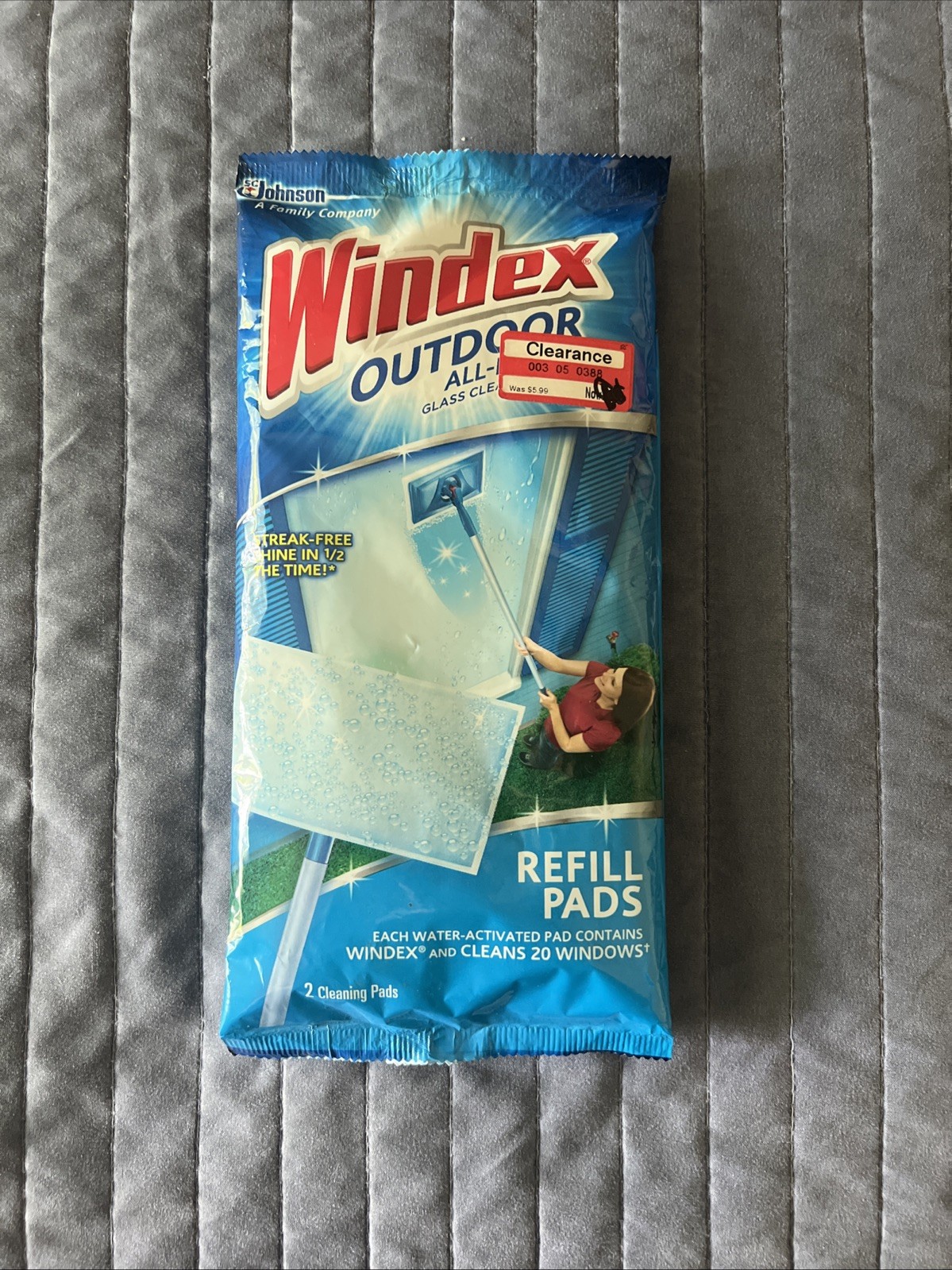Windex Outdoor All-In-One Refill Cleaning Pads 1 Pack (2 Count) NEW