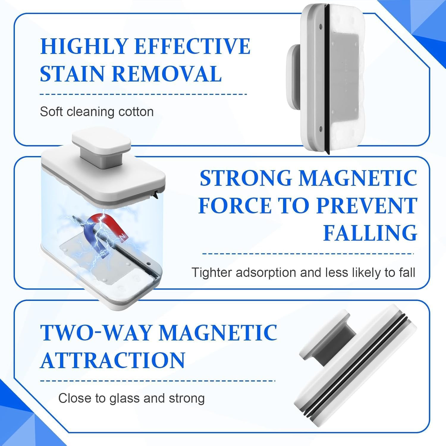 Magnetic Window Cleaner Tool for 3-10mm Glass – Double-Sided Cleaning Magic