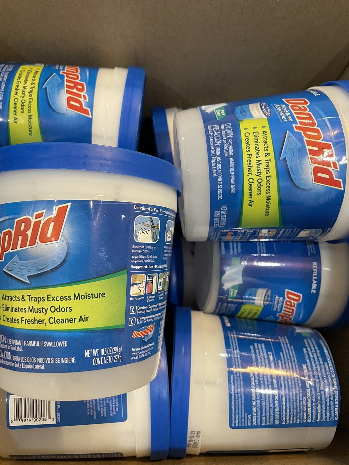 14X DampRid Moisture Absorber 10.5 oz. Ea.Refillable Eliminates Odor Pure Linen