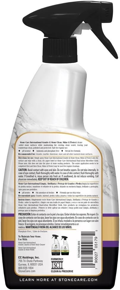 Granite Cleaner Polish and Sealer 24 fl oz Stone Care International,Clean Polish