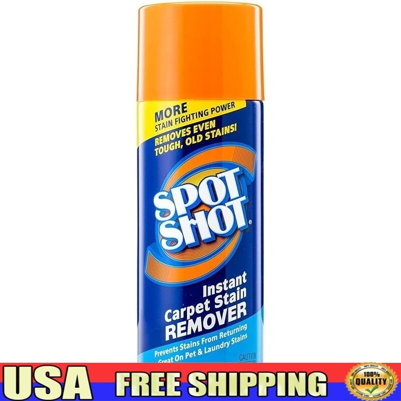 Instant Carpet Stain Remover Aerosol No Scrub Pet Food Wine Coffee Grease 14 oz
