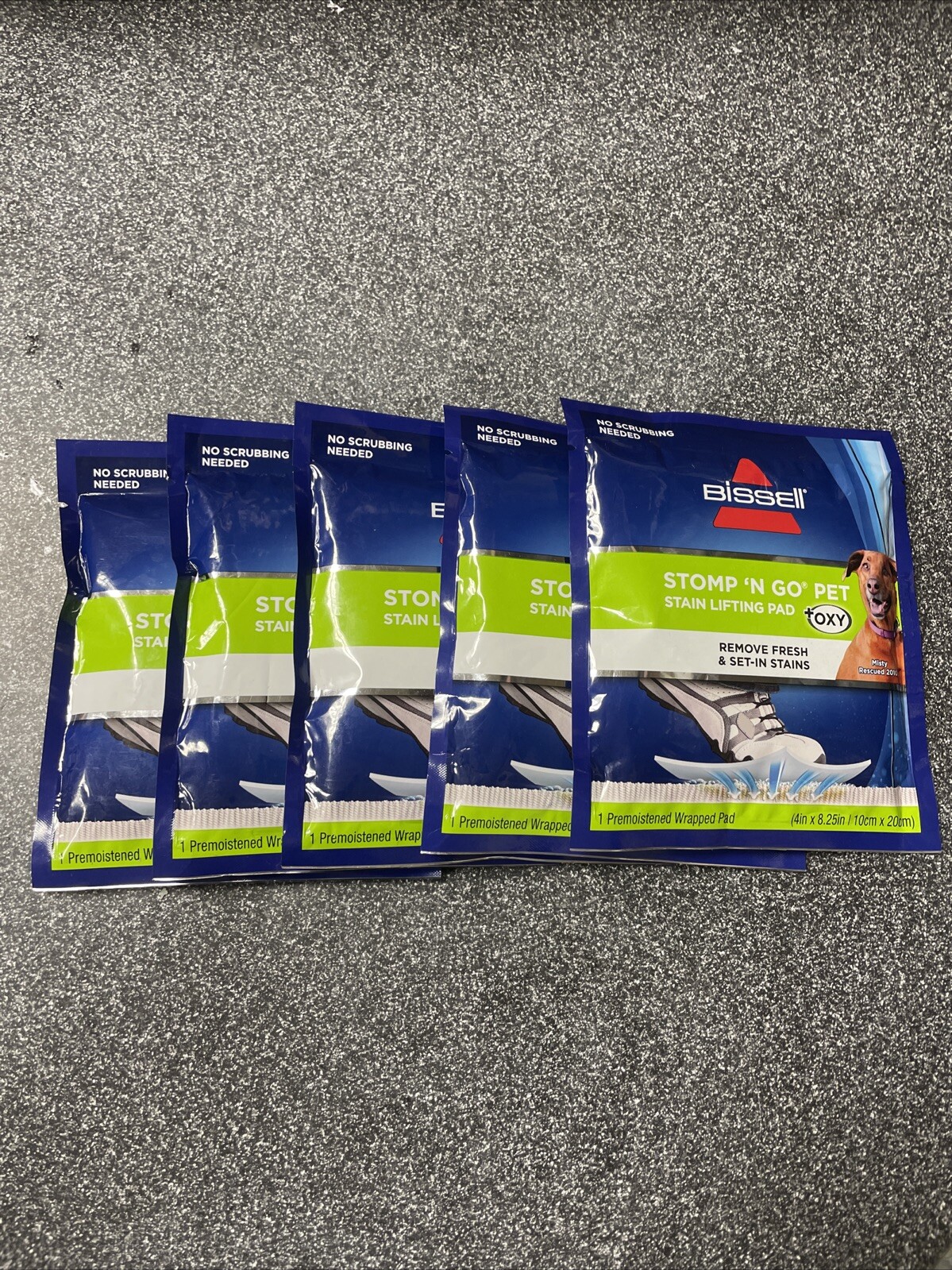 Bissell Stomp ‘n Go Pet Stain Lifting Pad+ OXY 5 Pack New Sealed! Free Shipping