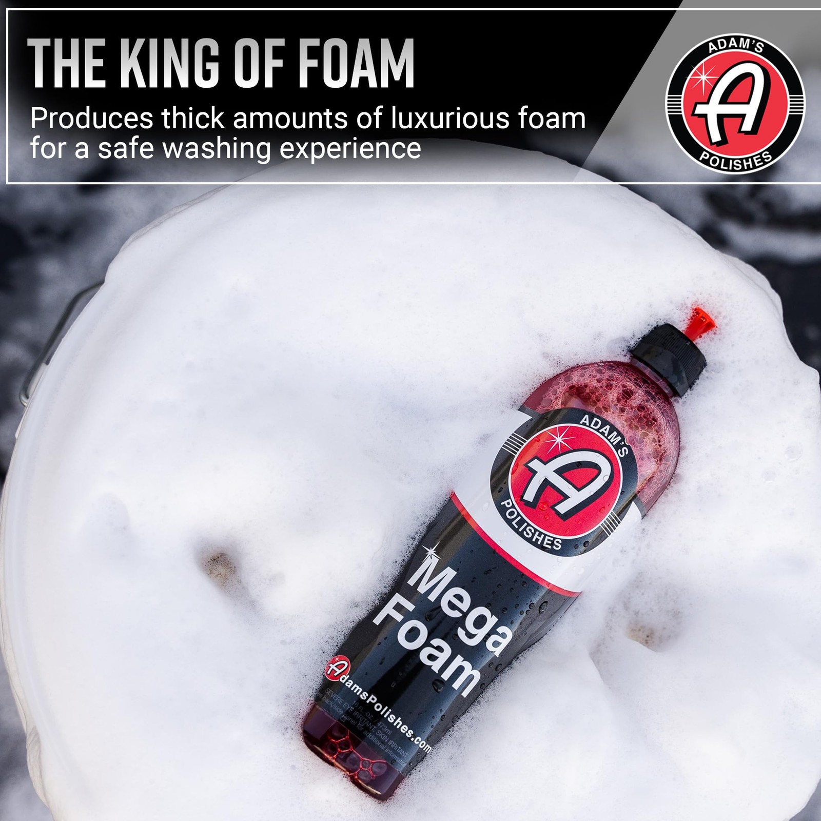 Adam’s Mega Foam (16oz) – pH Neutral Car Soap For Car Washing, Concentated Fo…