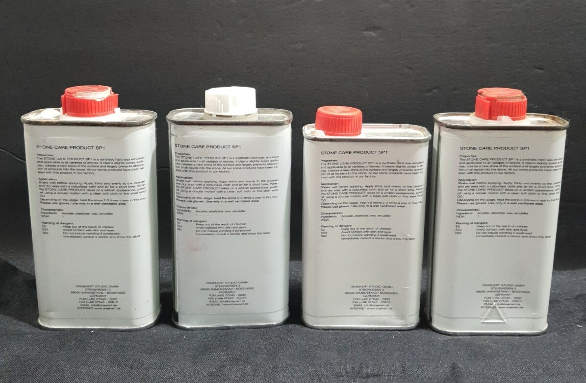 Lot 4 Draenert studio Stone care product synthetic wax from Germany. 80% full