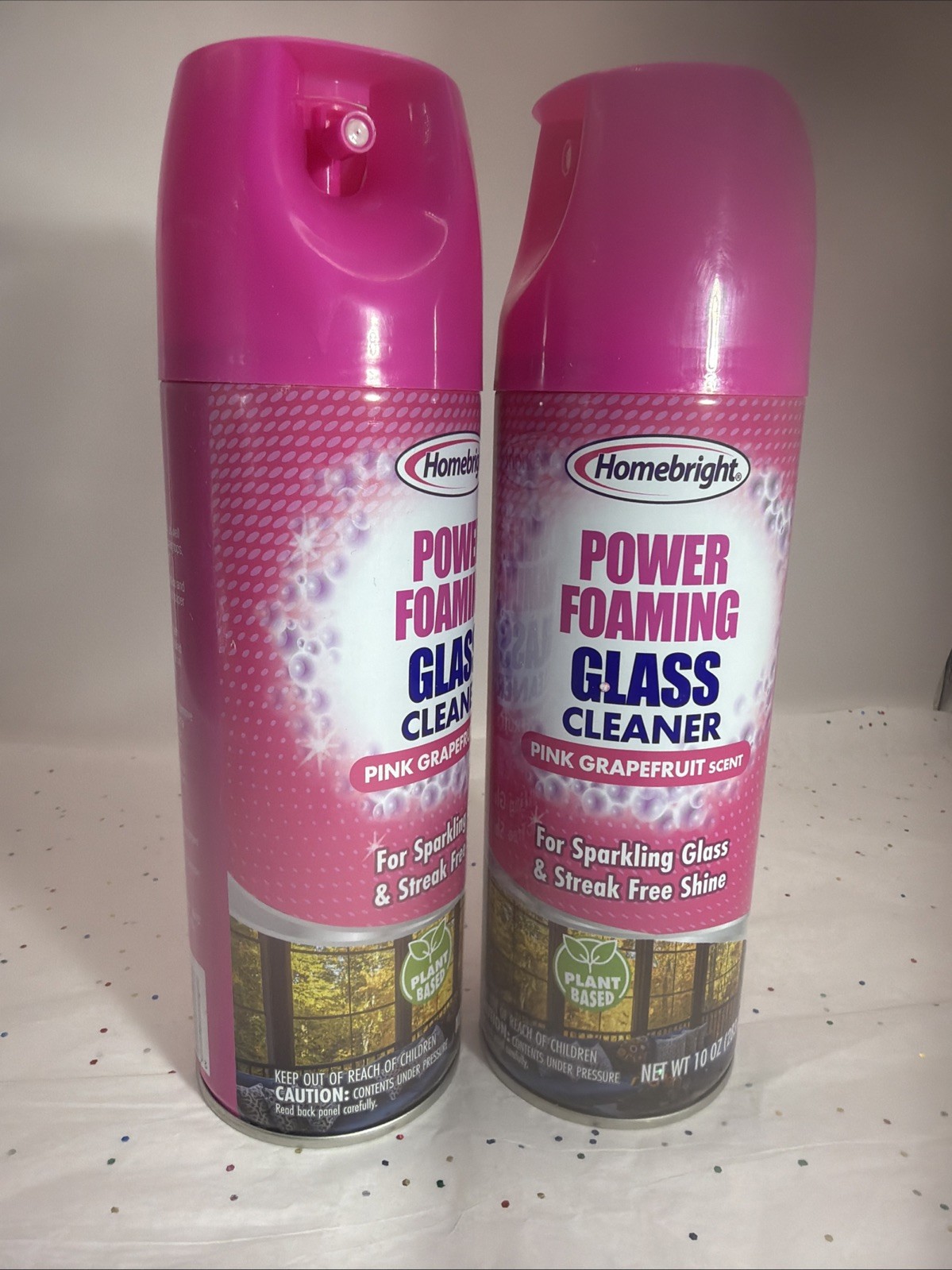 Homebright Power Foaming Glass Cleaner 12oz Pink Grapefruit Scent Streak Free 2