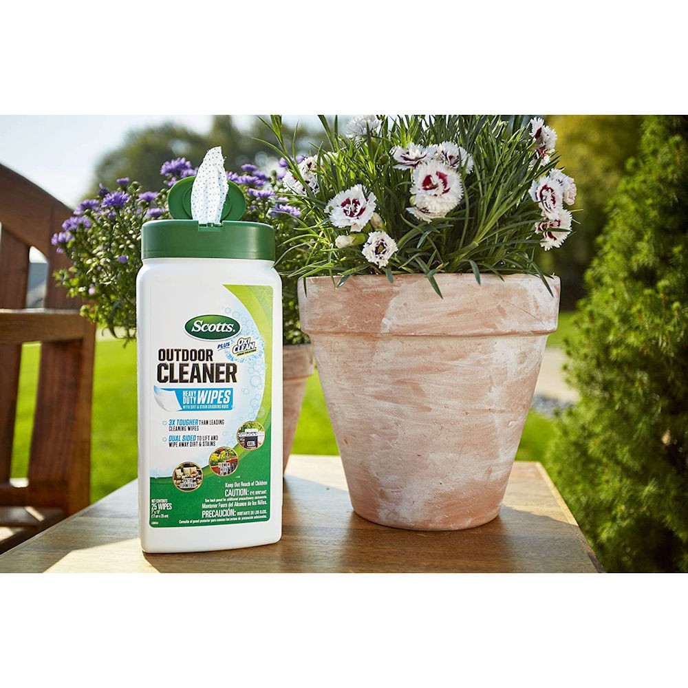Scotts Outdoor Cleaner Plus­ OxiClean Heavy Duty Wipes 25 CT Container, 12 Pack