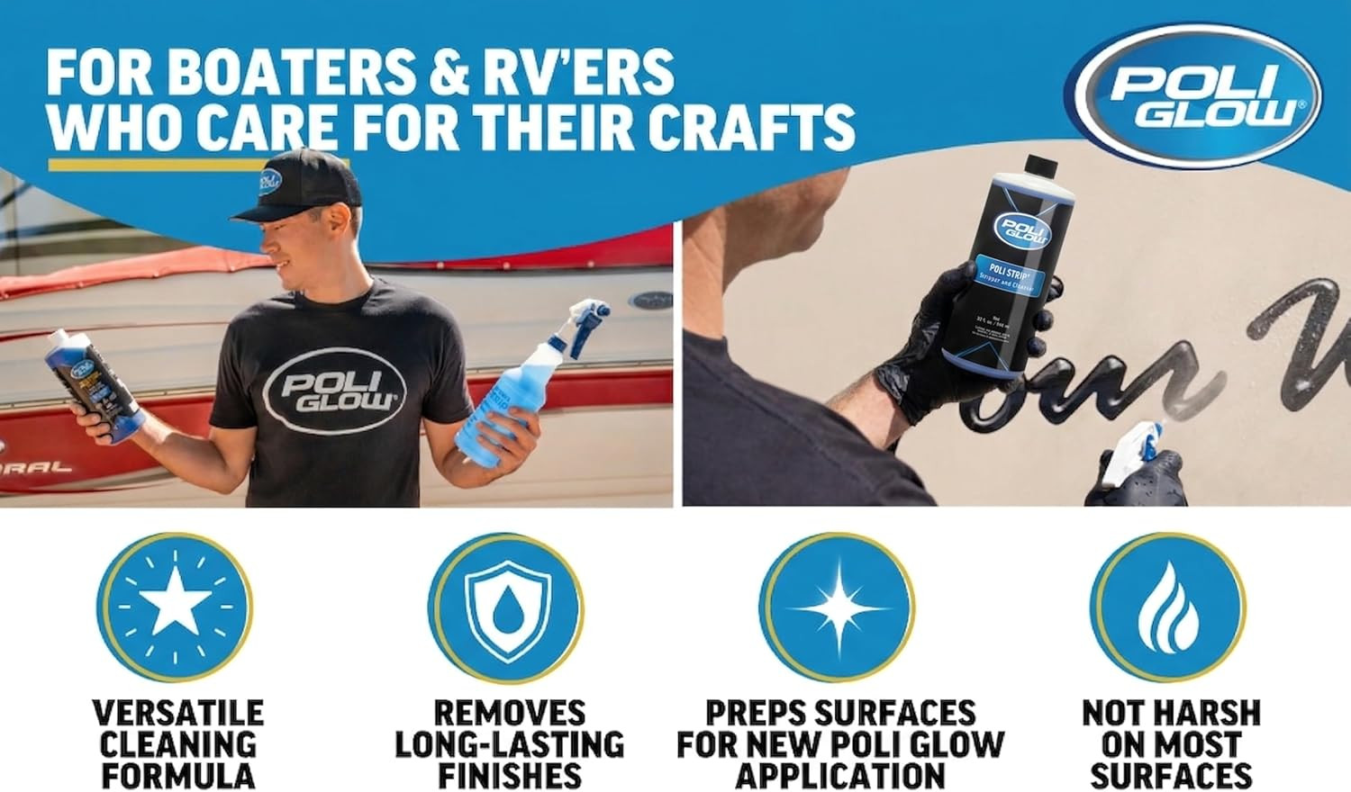 Poli Glow Proprietary Formula Poli Strip® Concentrated Boat and RV Stripper & De