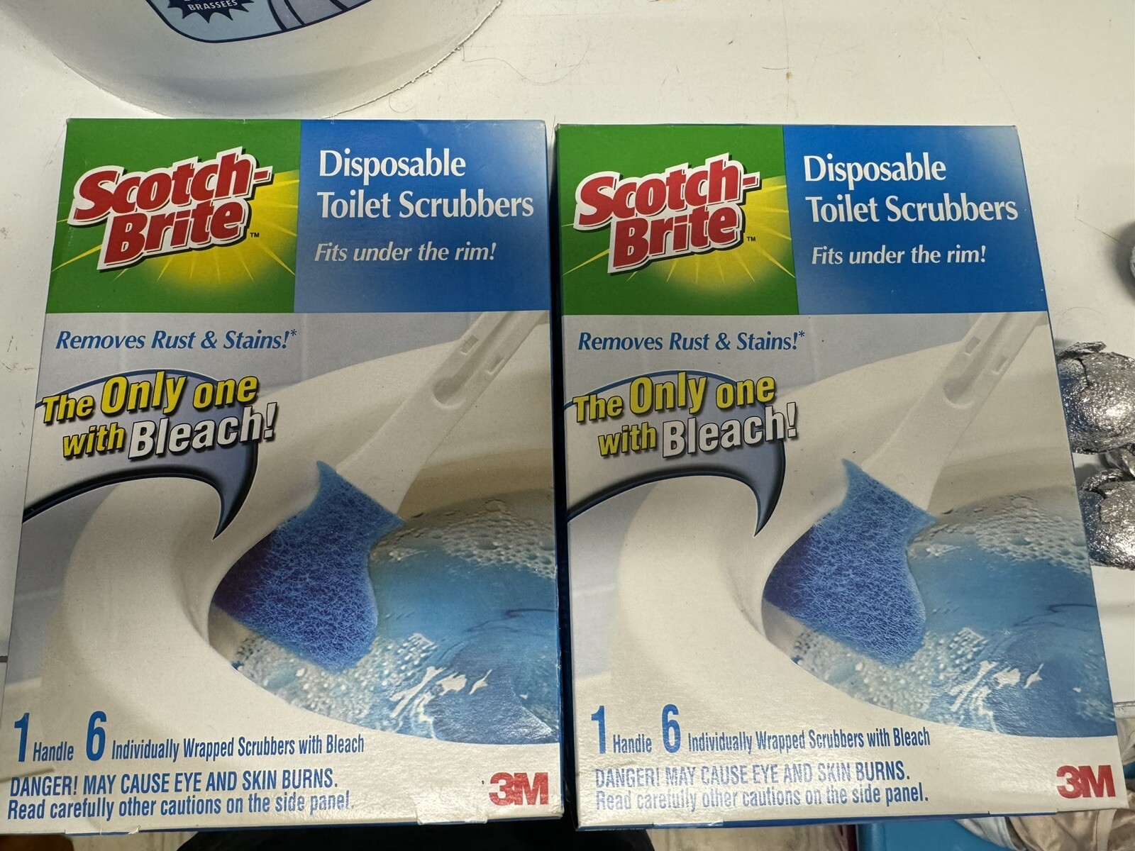 Scotch Brite Disposable Toilet Scrubbers 2 Handles + 24 Refills Cleaning Pad HTF
