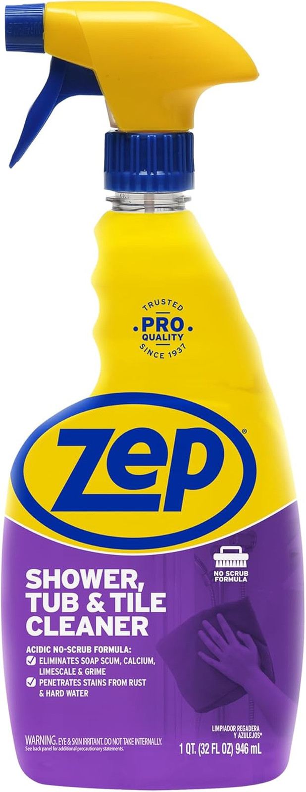 Shower Tub and Tile Cleaner 32 Oz ZUSTT32 (Case of 4) -Eliminates Hard Water Sta