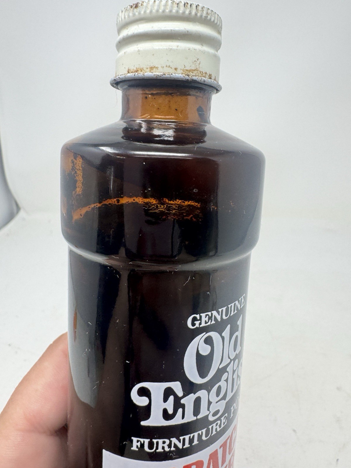 Vintage Old English Scratch Cover Furniture Polish Liquid 8 fl oz 3/4 Full