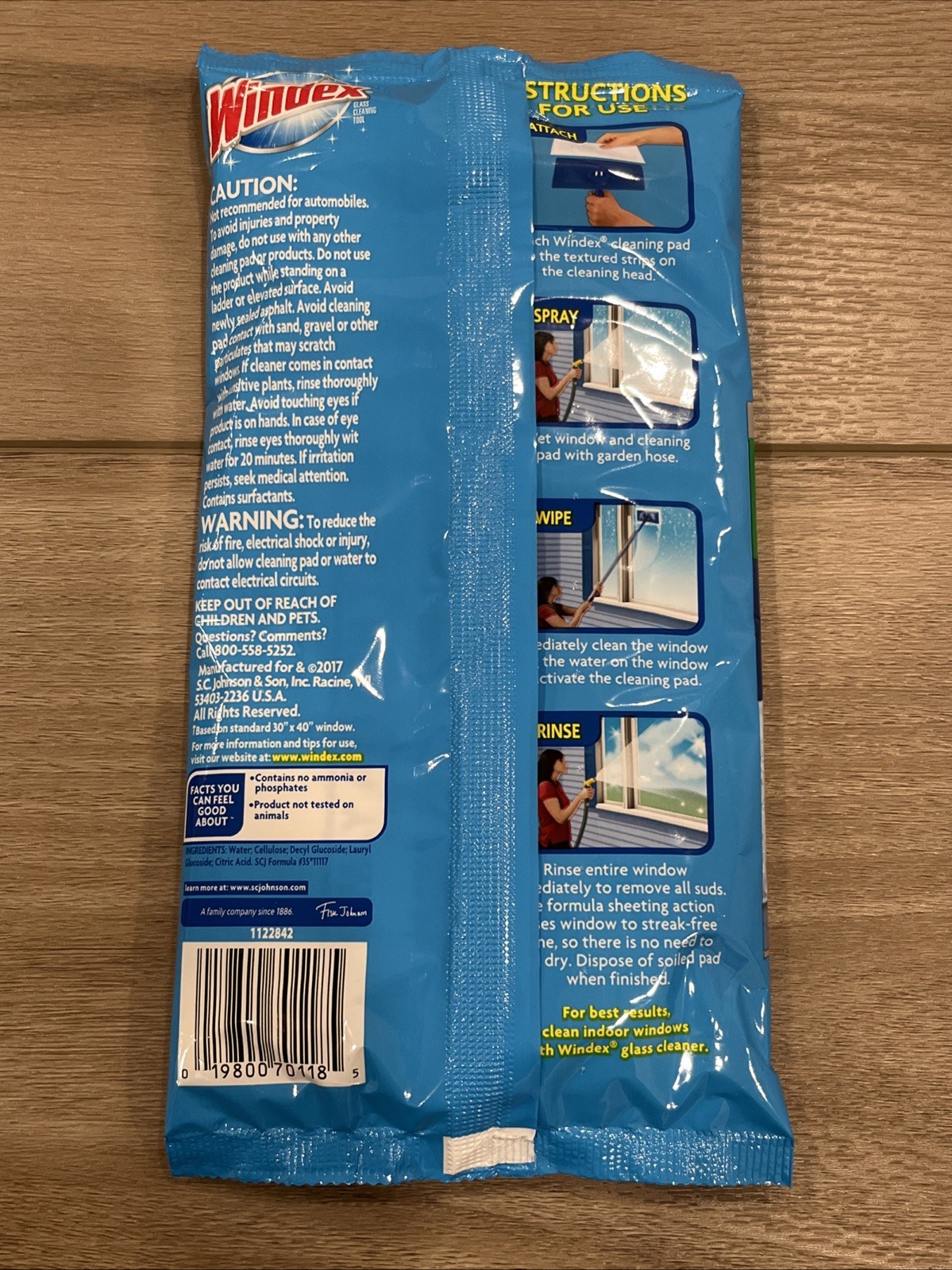 Windex Outdoor Refill Pads for Cleaning Glass Windows 1 Package With Two Pads