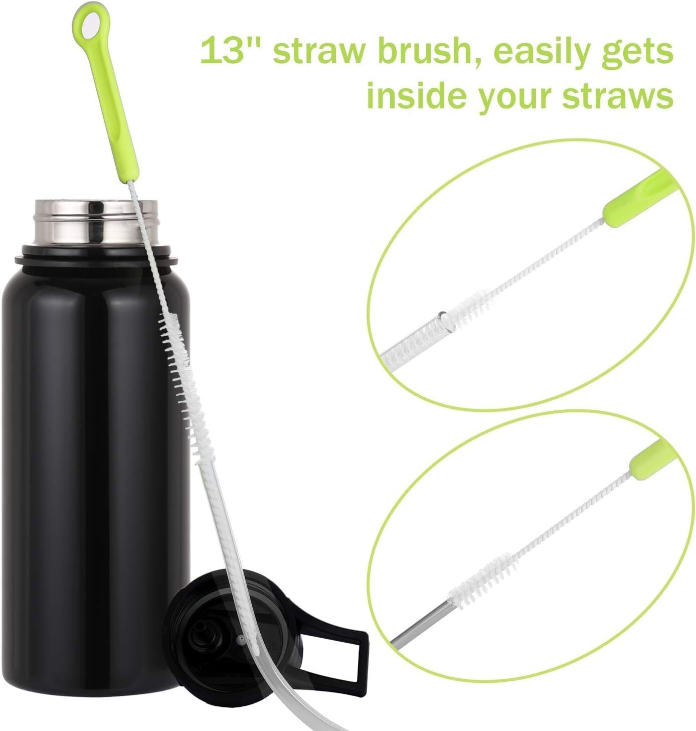 Bottle Cleaning Brush Set – Long Handle Bottle Cleaner for Washing Narrow Neck