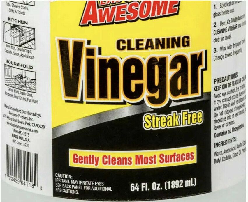 2 X LA’s Totally Awesome Multipurpose Cleaning Vinegar, 64-oz EACH Free Ship