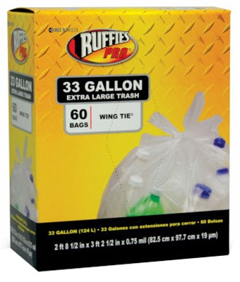 Trash Recycling Bags, Clear, 33 Gallon, 60-Ct. – 1124909