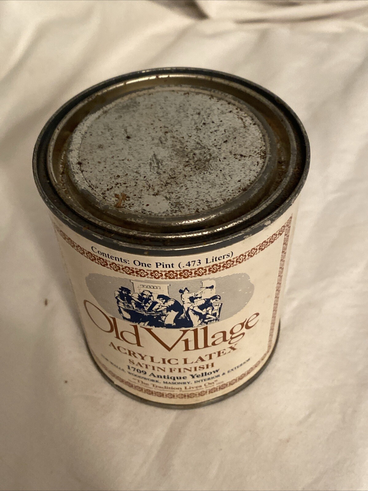 Olde Village Acrylic Latex Paints Satin Finish 1709 Antique Yellow Pint