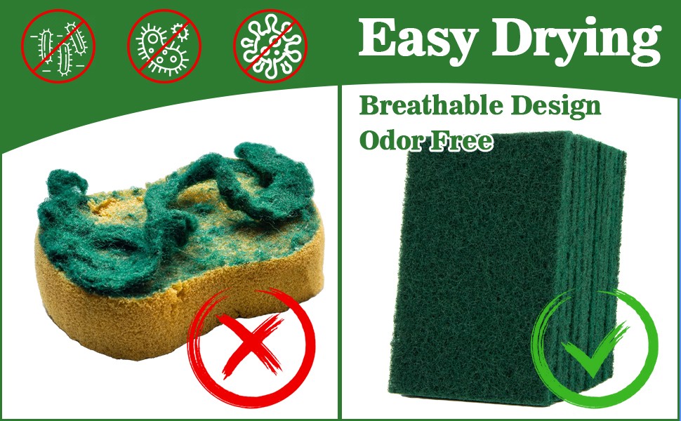 Heavy Duty Scouring Pad – 10PCS Scouring Pads for Heavy Duty Cleaning Scrubbing