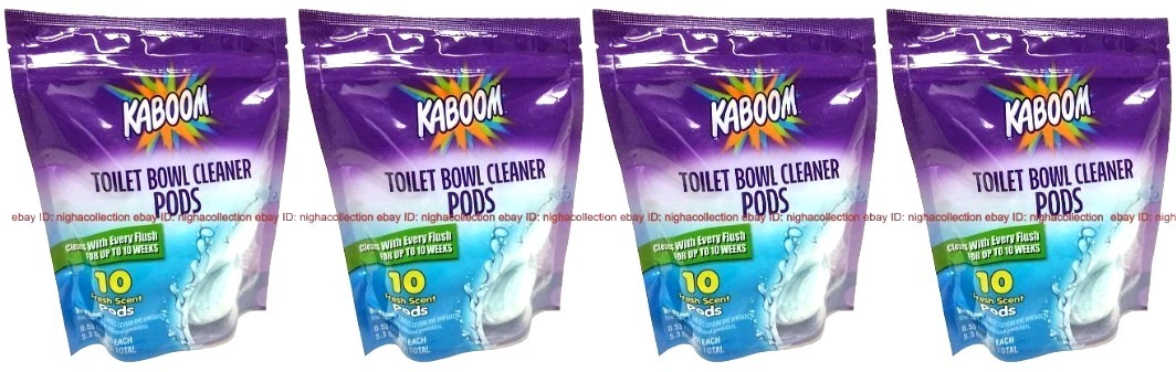 ( Lot 4 Bags ) KABOOM Fresh Scent Toilet Bowl Pods 10-Count/Bag – Total 40 Pods