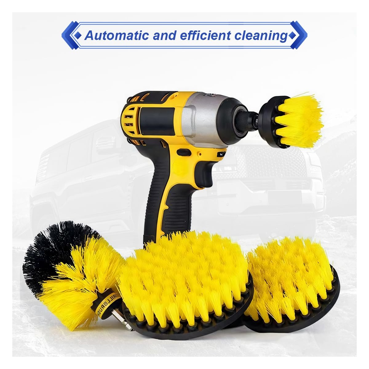 4PCS Drill Brush Attachment Set, Mult-Purpose Car Wash Brush, Rotary Detailin…