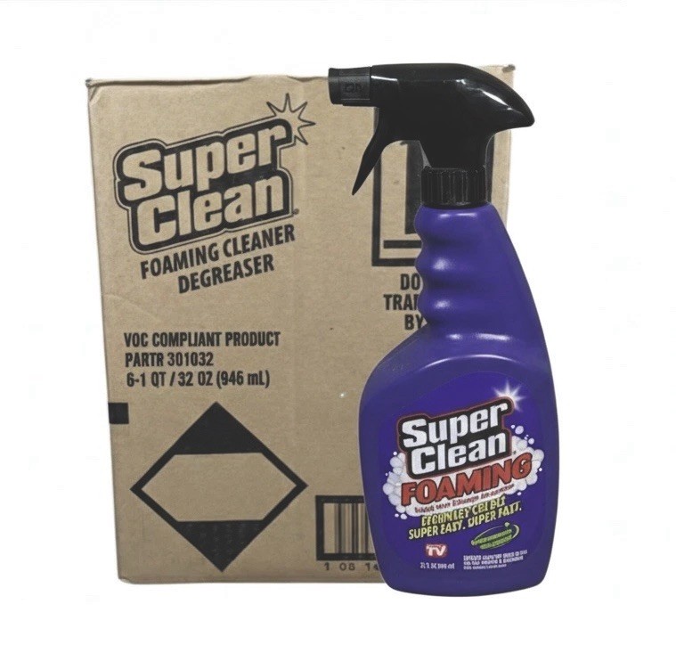 SuperClean Foaming Degreaser Case of 6 – 32oz Spray Bottles Industrial Strength