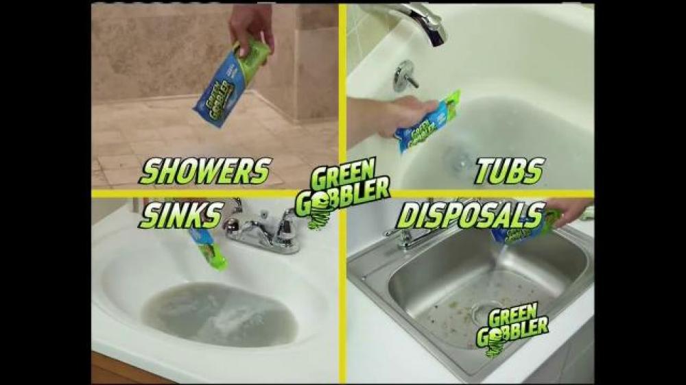 GREEN GOBBLER Granular Drain Opener Clog Remover 3 Packets Sink Bathtub