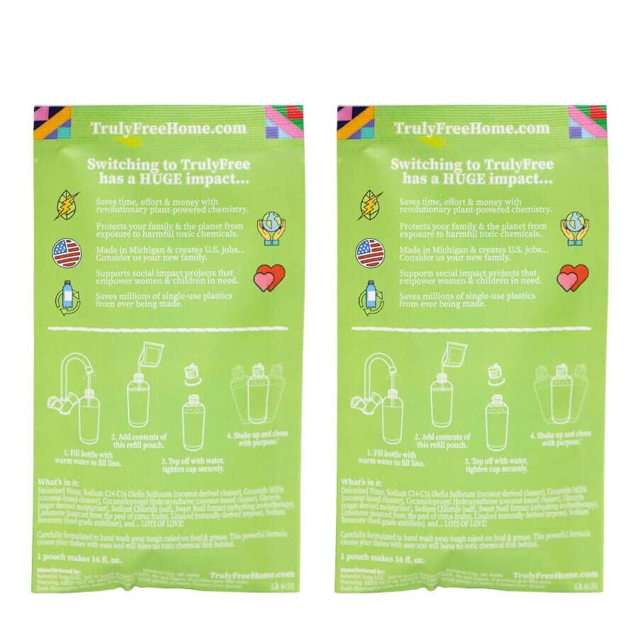 Truly Free Non Toxic Dish Soap Kit Sweet Basil 16 oz