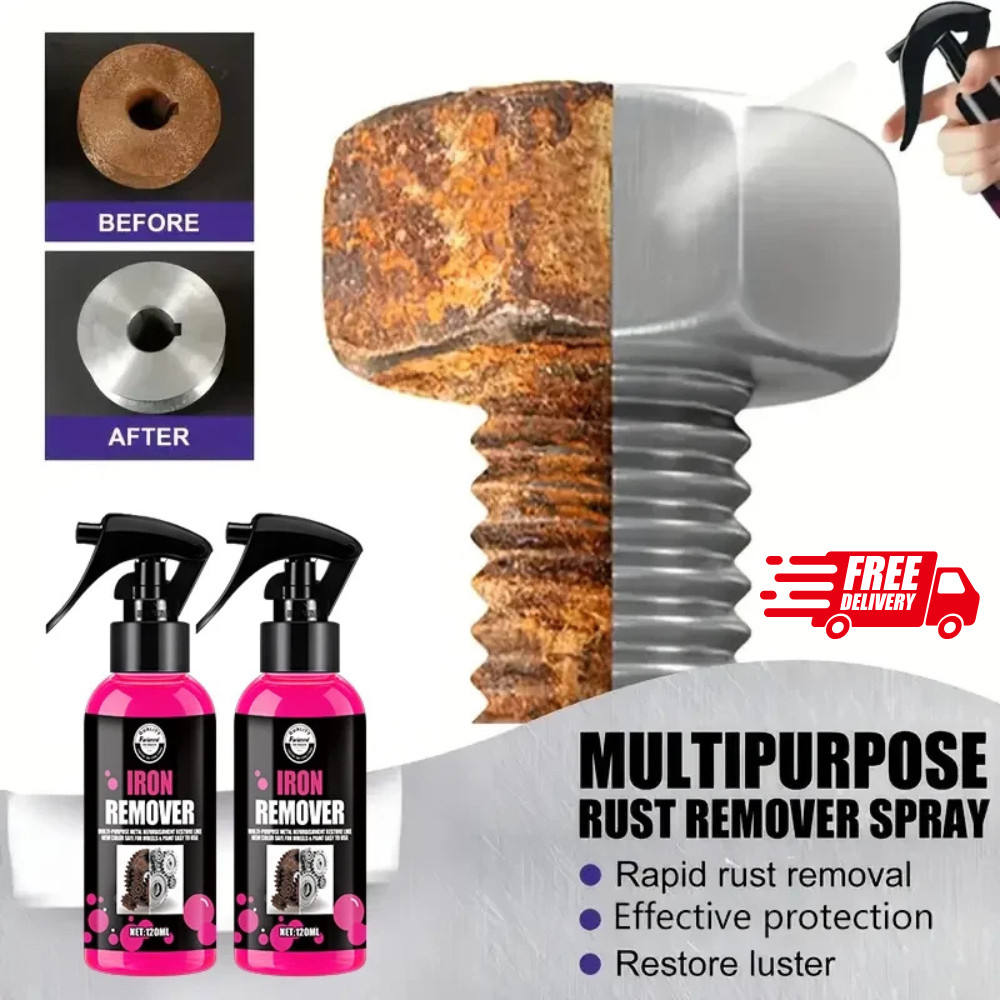 All-Purpose Rust Remover Spray 120ML Fast-Acting Iron Oxidation Eliminator