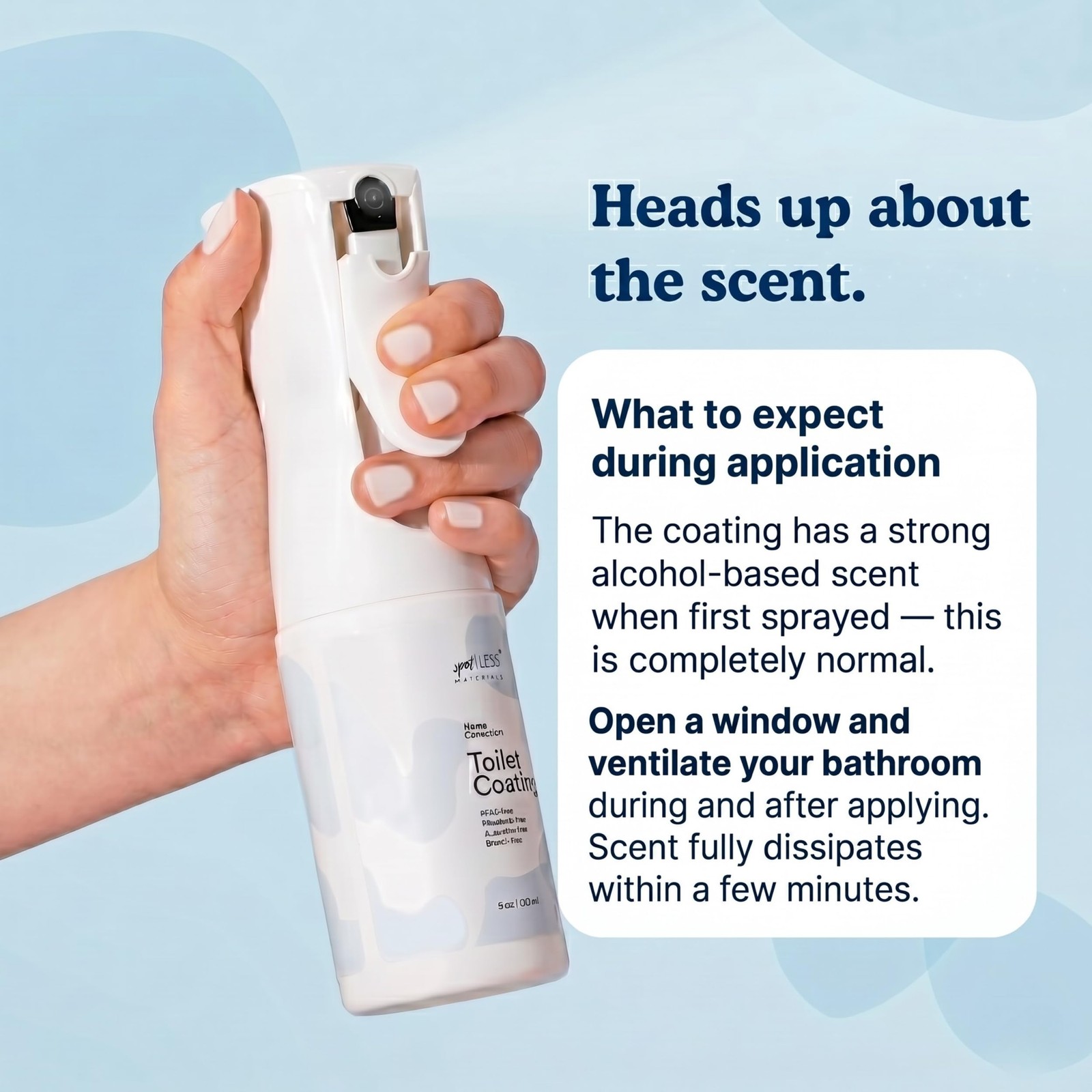 spotLESS MATERIALS Toilet Coating Spray for Ceramic & 5 Fl Oz (Pack of 1)
