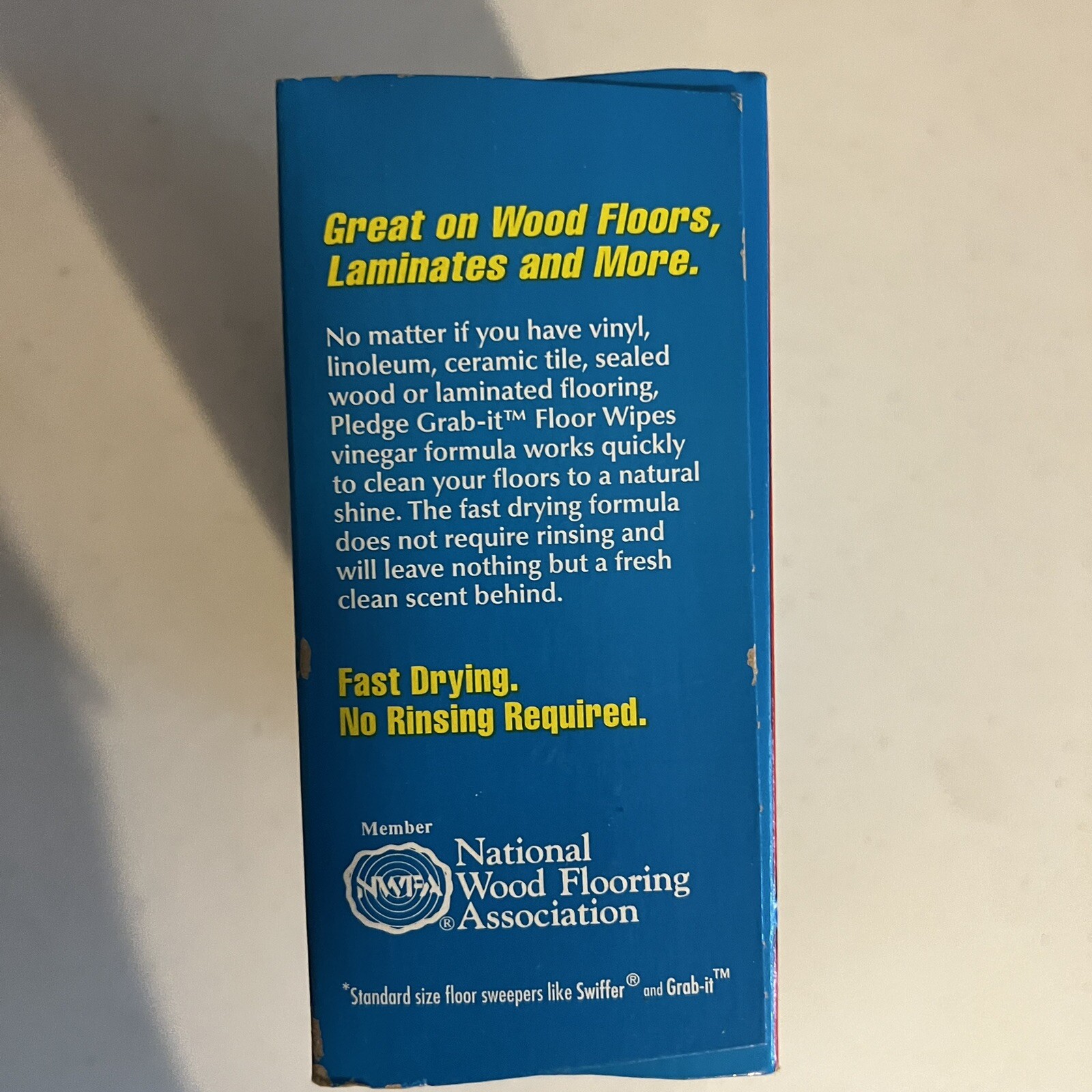 Pledge GRAB IT Wet Floor Wipes NEW 12 Pack Sealed 10″ x 8.25″ Discontinued