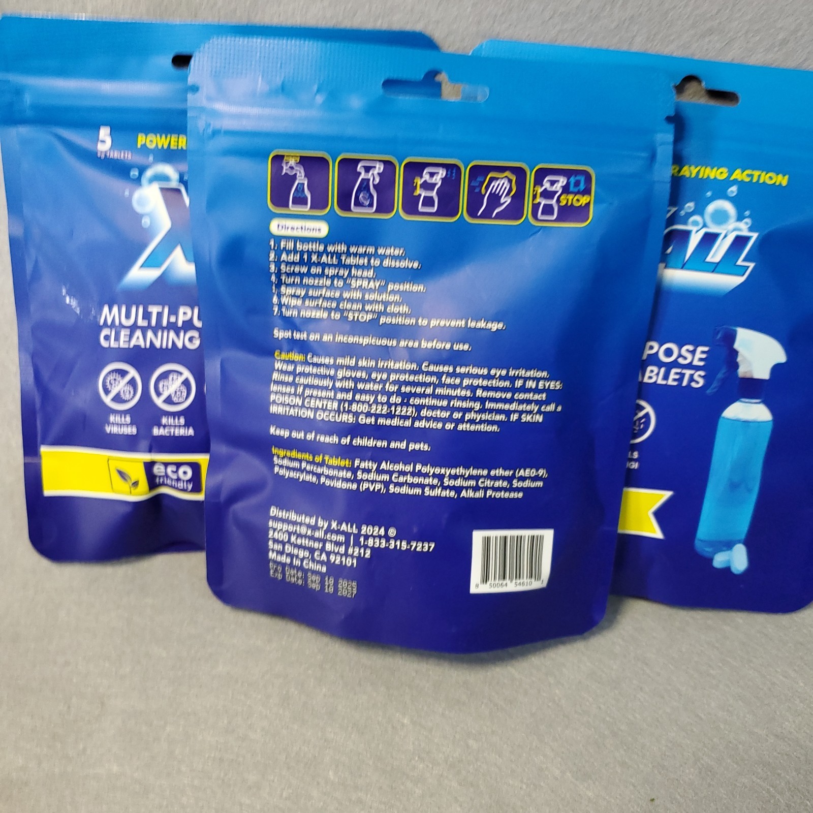 3 – X-ALL Multi-Purpose Cleaning Tablets 5 Tablets Per Pack Lot NEW Exp 2027+