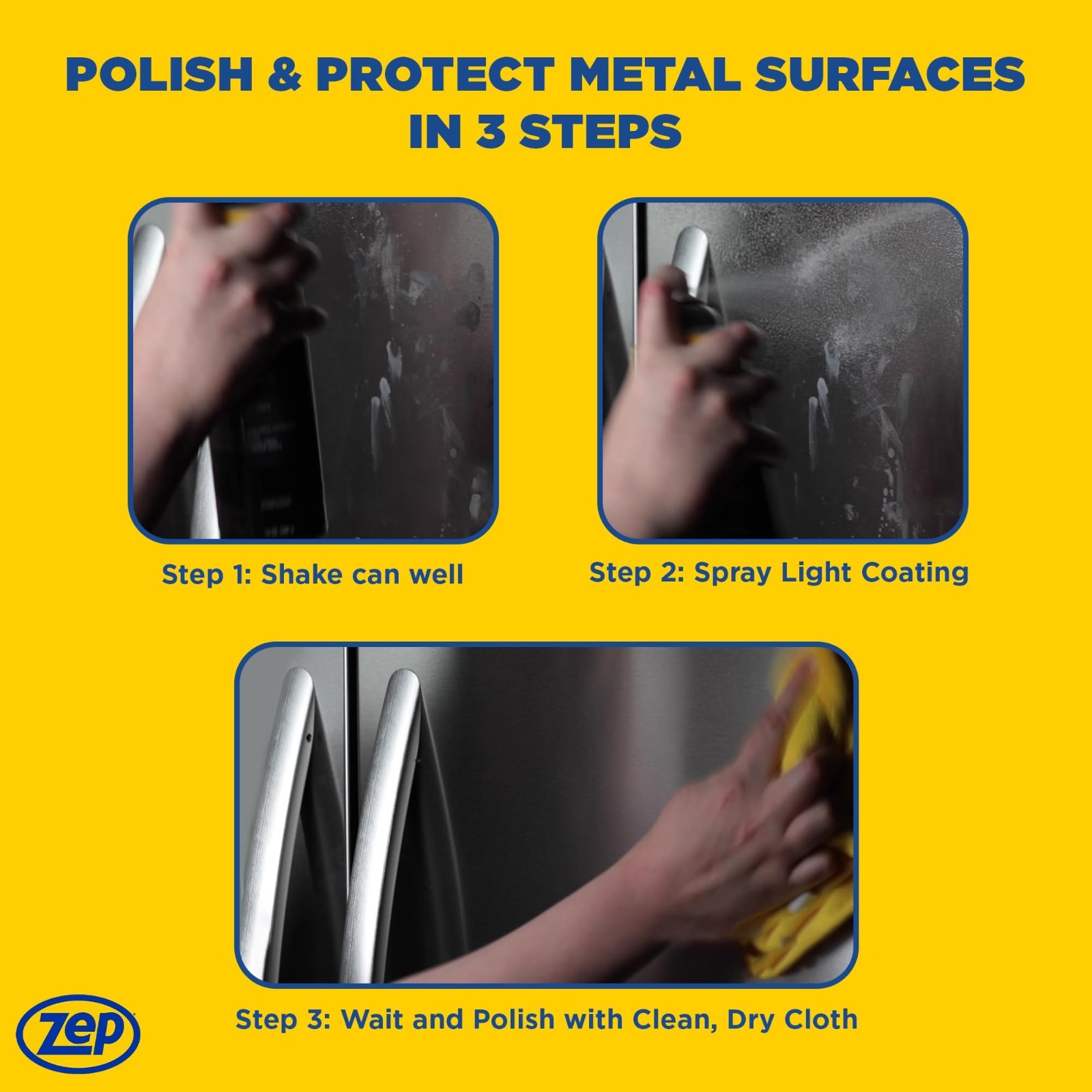 Stainless Steel Cleaner & Polish 14oz – Case of 4 – Protects Metal Surfaces, No