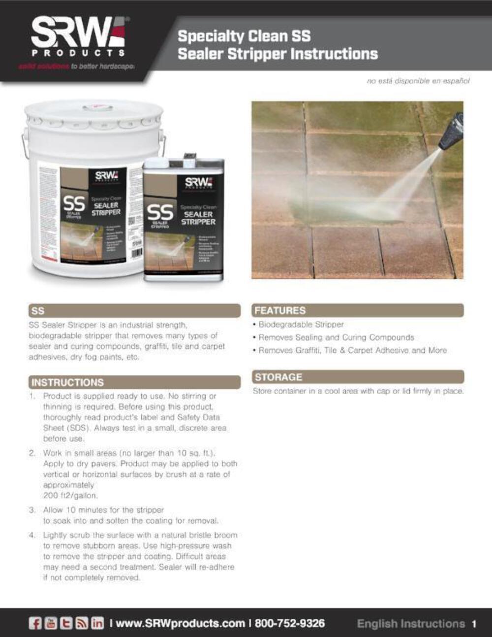 SRW Products Sealer Stripper Outdoor Surface Cleaner (1GAL)