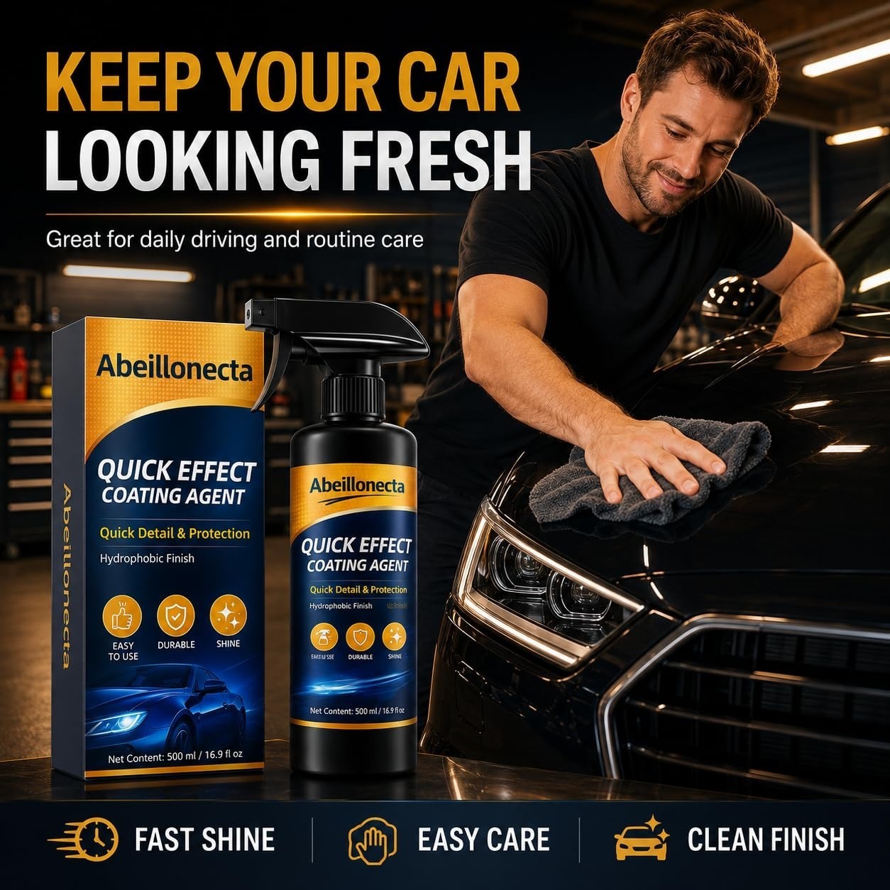 500ML Car Coating Spray – Quick Shine & Protection for Vehicles (2 Pcs)