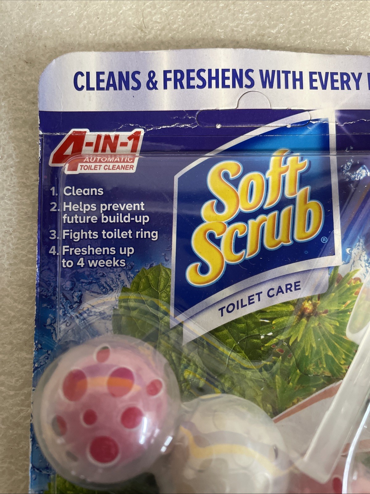 Soft Scrub 4-in-1 Toilet Bowl Cleaner W/ Bleach Alpine Fresh Mint Lot Of 2 New