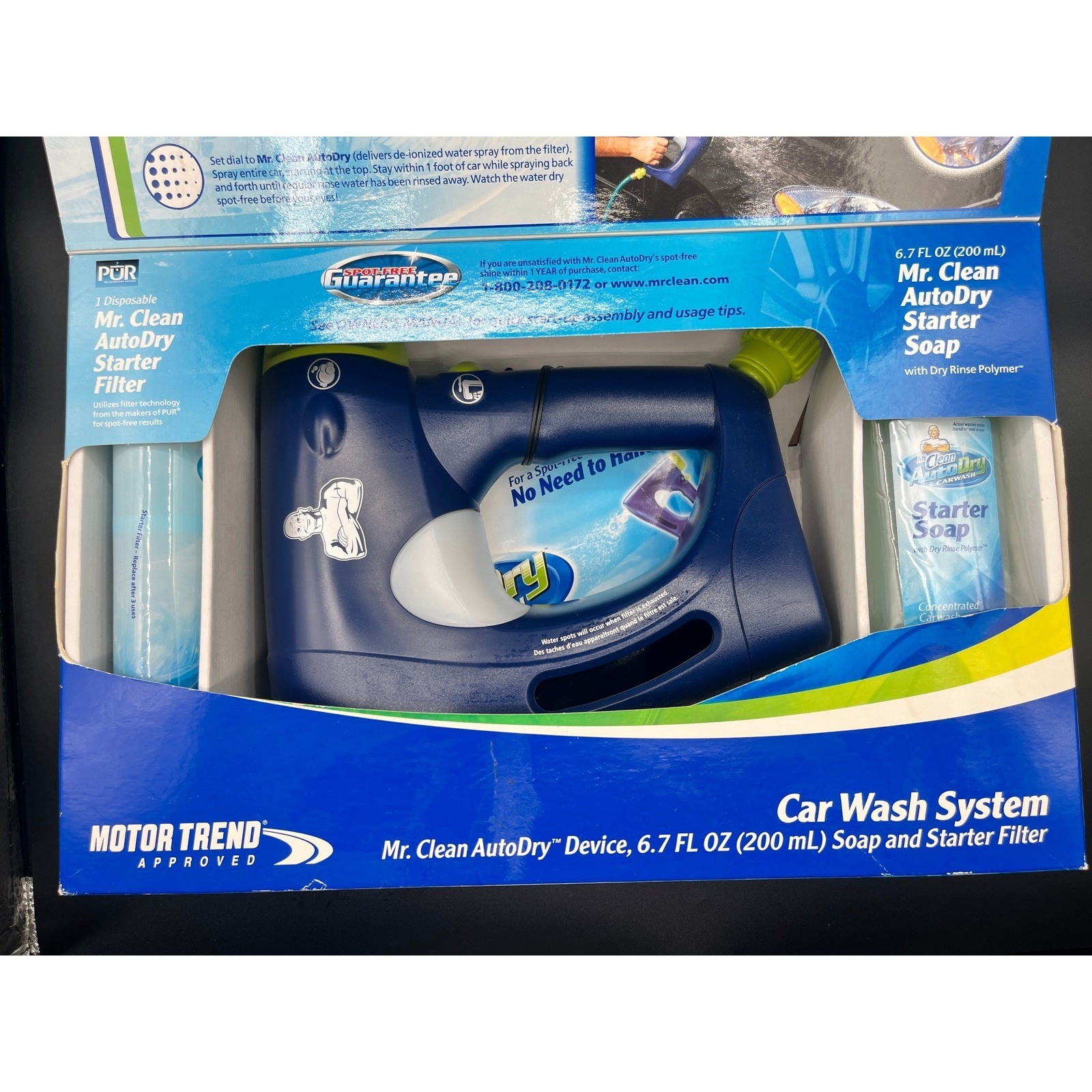 Mr Clean AutoDry Carwash System Motor Trend Approved Kit with Soap Filter NIB