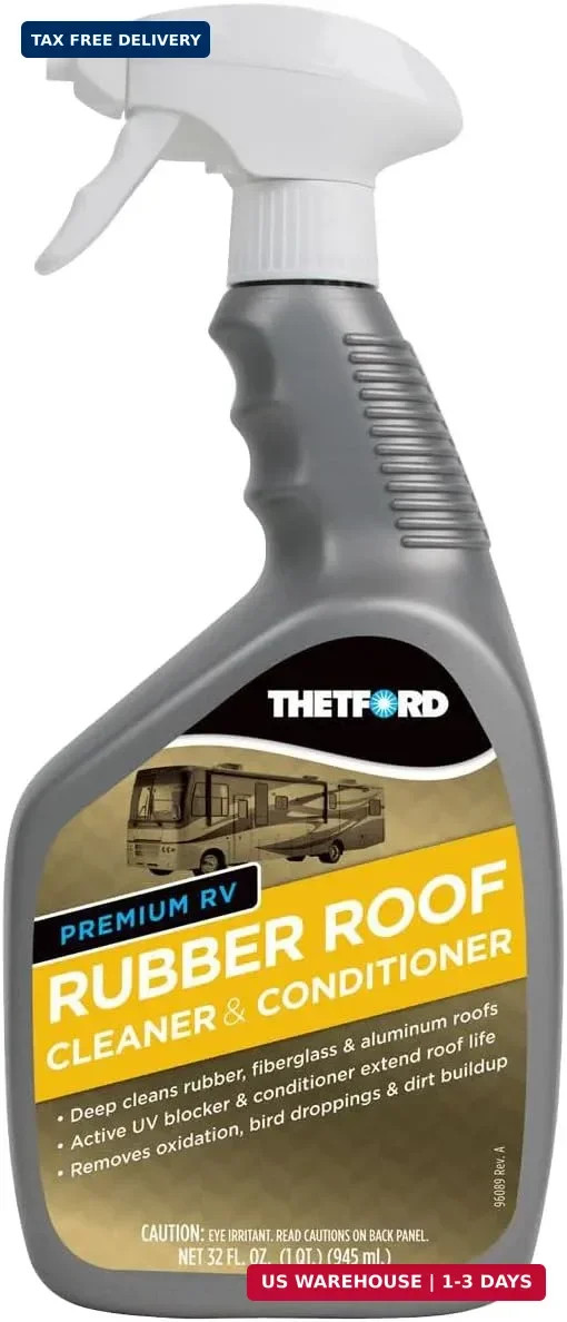 Thetford 32512 Premium RV Rubber Roof Cleaner and Conditioner-32, 32 fl. oz