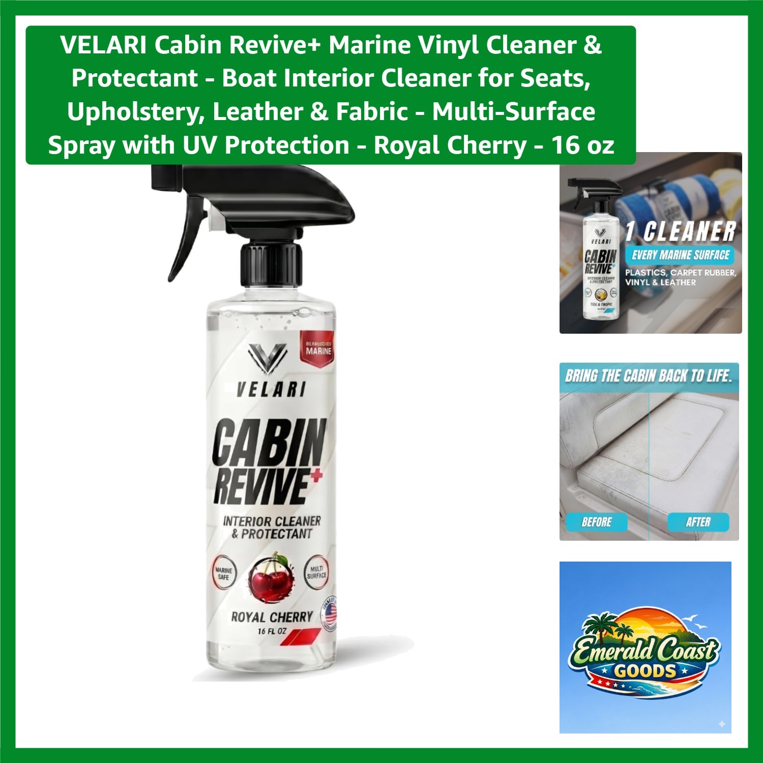Cabin Revive+ Marine Vinyl Cleaner & Protectant – Boat Interior Cleaner for S…