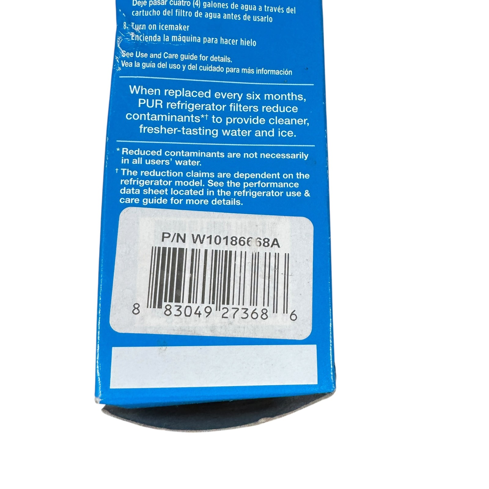 PUR Refrigerator Ice & Water Filter W10186668A Quarter Turn Compatible with