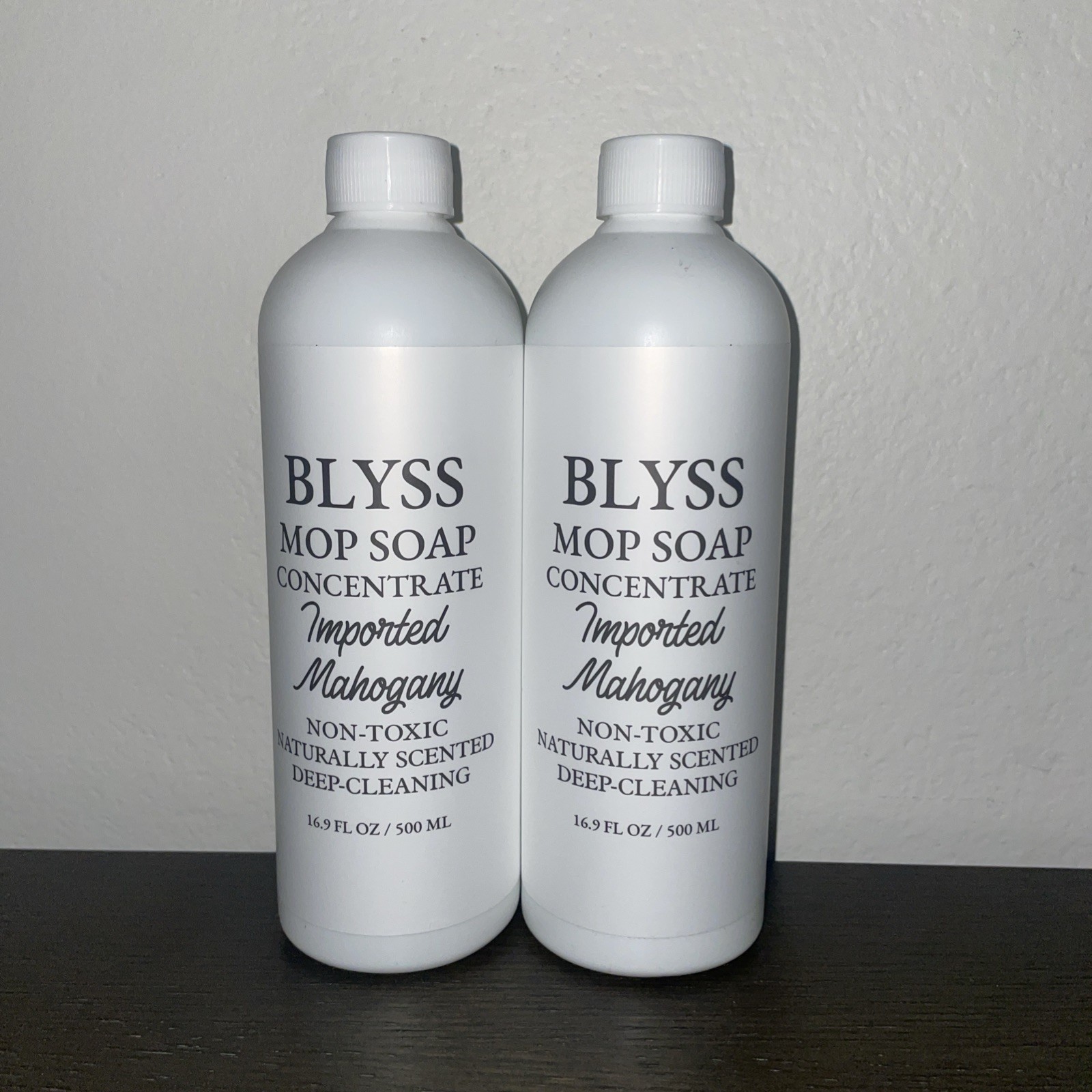 Lot of 2 NEW Blyss Mop Soap Imported Mahogany 16.9 Fl Oz